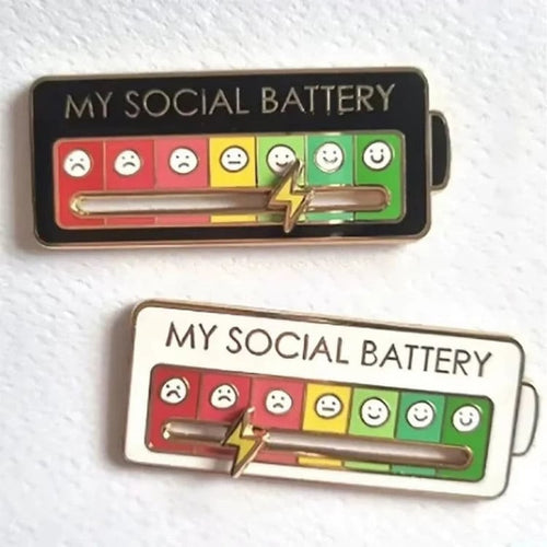 Social Battery Brooch