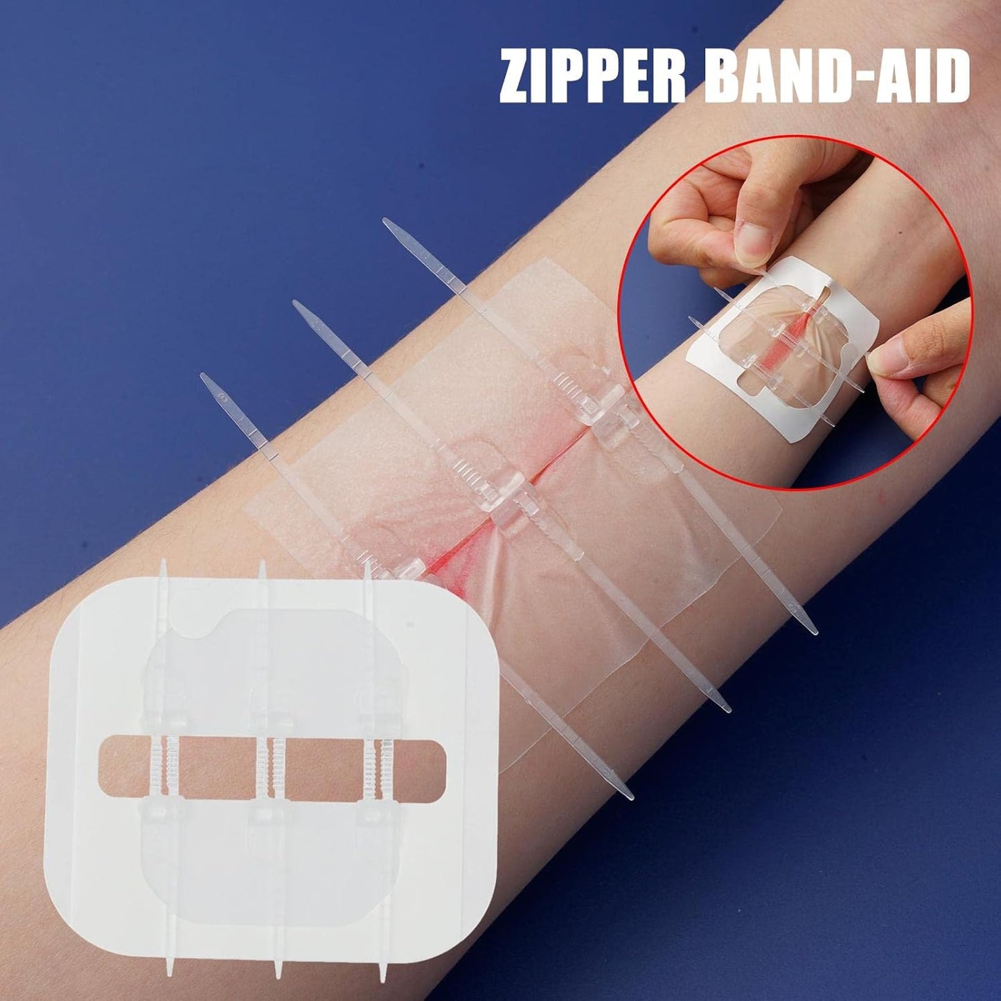 8Pcs Zipper Tie Wound Closure Patch